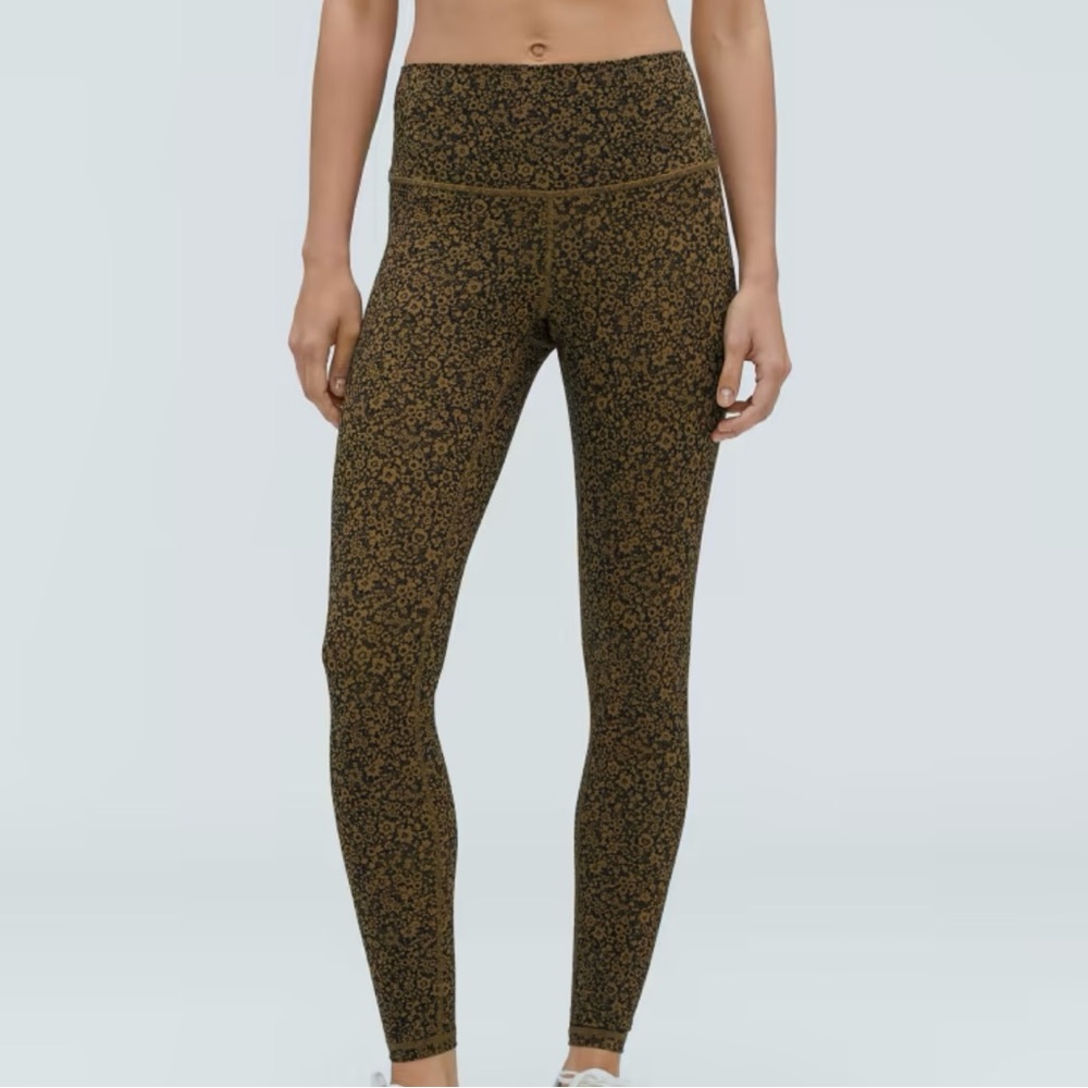 Everlane Olive Green Floral Print Leggings